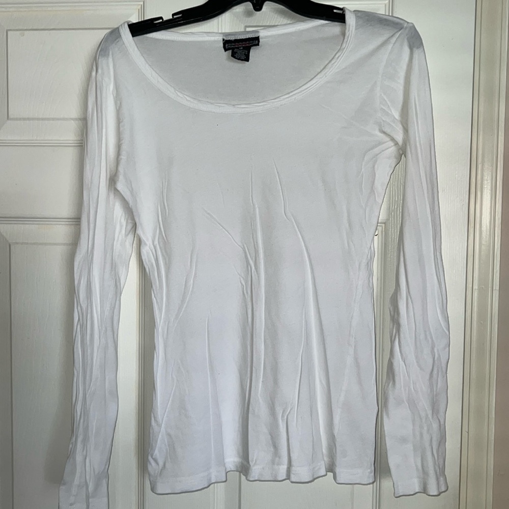 Licorice White Lightweight Long Sleeve Top